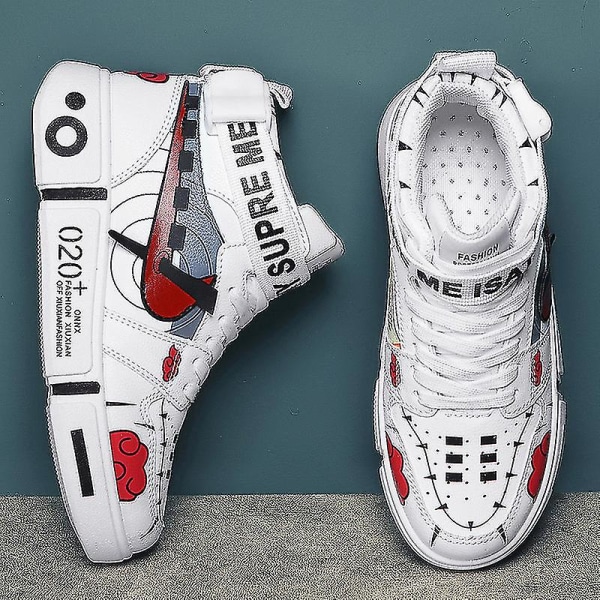 Barnens skor Naruto andningsbara sportskor löparskor Anime sneakers 5678 White 40