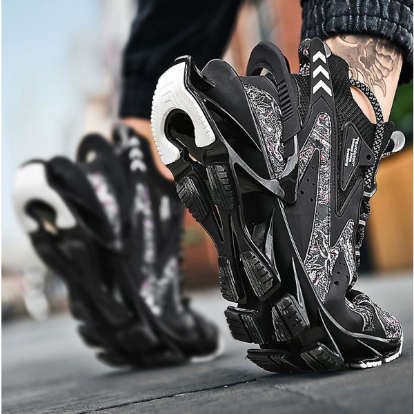 Herresko Herre Sportssko Herre Bladesko Casual Snøresko Mesh Kamuflasjesko black-2 40