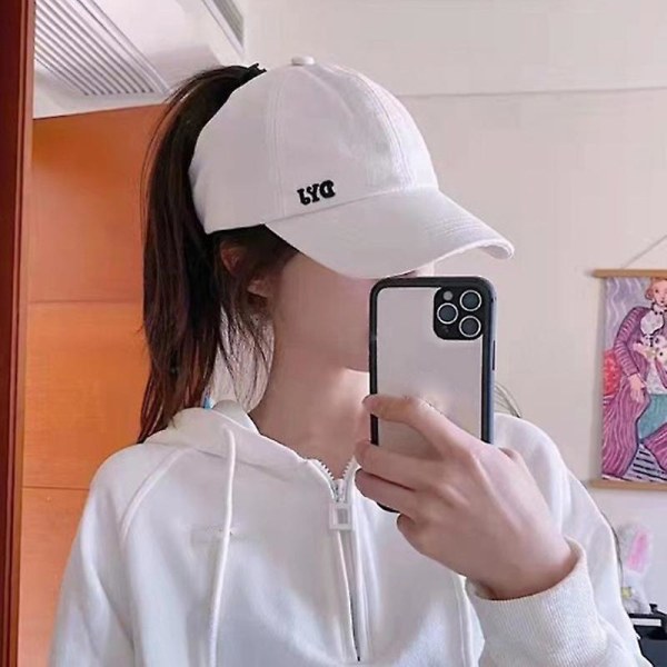 Enfärgad Hög Hästsvans Baseballkeps För Kvinnor Vår/Sommar Solhatt Löpning Snapback Hatt Rörig Hög Hästsvans Kepsar Dam cheap