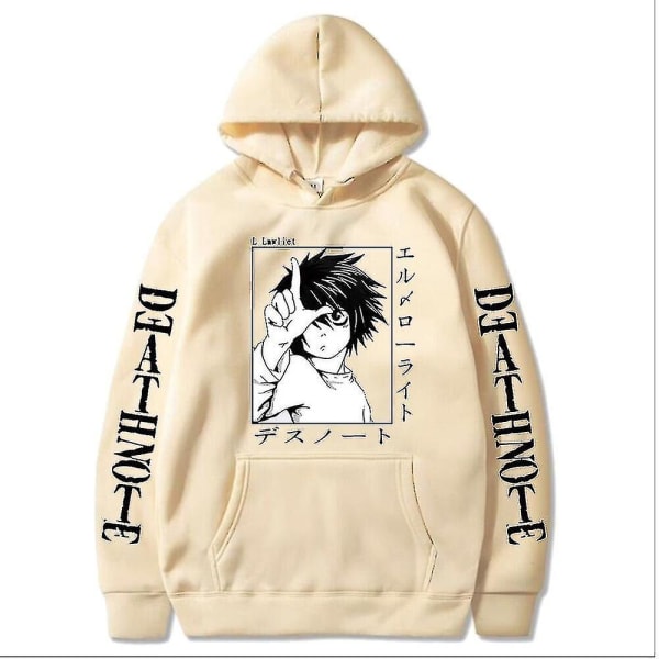 Anime Death Note Luvtröja Dam Rolig Pullover Sweatshirts Harajuku Hip Hop Huvtröjor Dam Khaki M