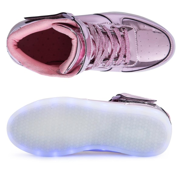 Barn Sneakers Pojkar Led Light Up Sneakers Pojkar Flickor Sport Löparskor 1600 purple 28