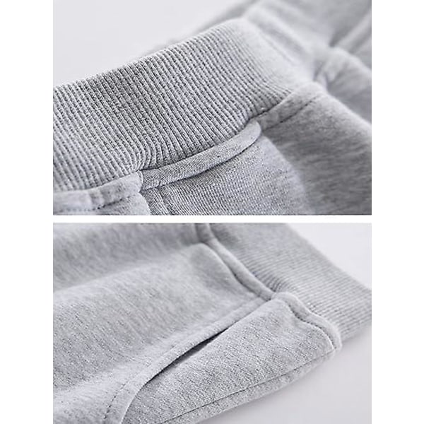 Toddler Boys Cotton Active Jogger Sweatpants,barn Casual Athletic Solid Pull On Pull On-byxor grey 130CM