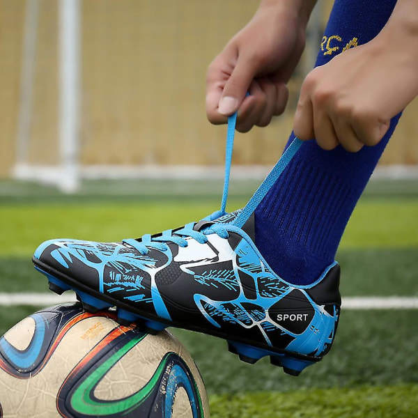 Fotbollsskor för Pojke Flicka Konstgräs Inomhus Ungdom Fotbollsskor blue 33