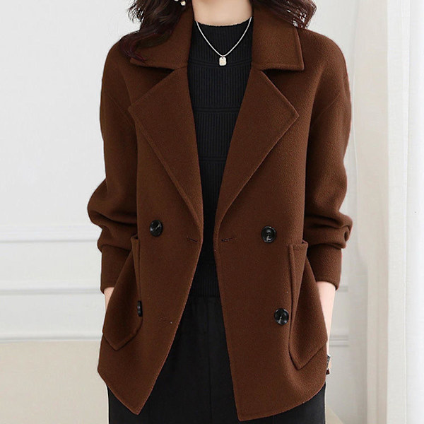 Dame Vinter Plus Size Jakke Oversized Koreansk Versjon Varm Kappe Frakk For Daglig Arbeid Kontorbruk Dark Brown M