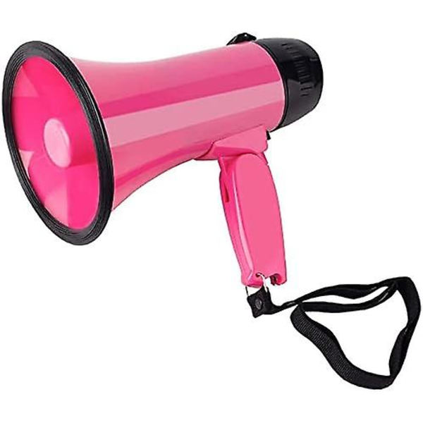 Bærbar Megafon Bullhorn 20 Watt Effekt Megafon Høyttaler Stemme Og Sirene/alarm Moduser Med Volumkontroll Og Stropp Rose red