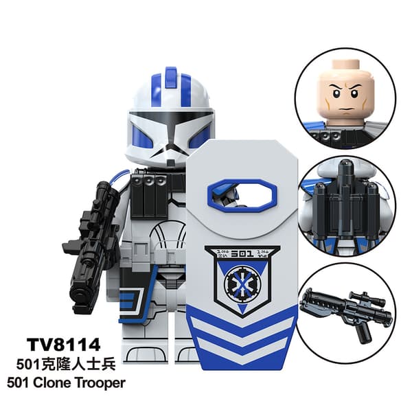 Star Wars Dockmonteringsdocka Mini Docka 10PCS-501 Clone Trooper, Anakin Skywalker