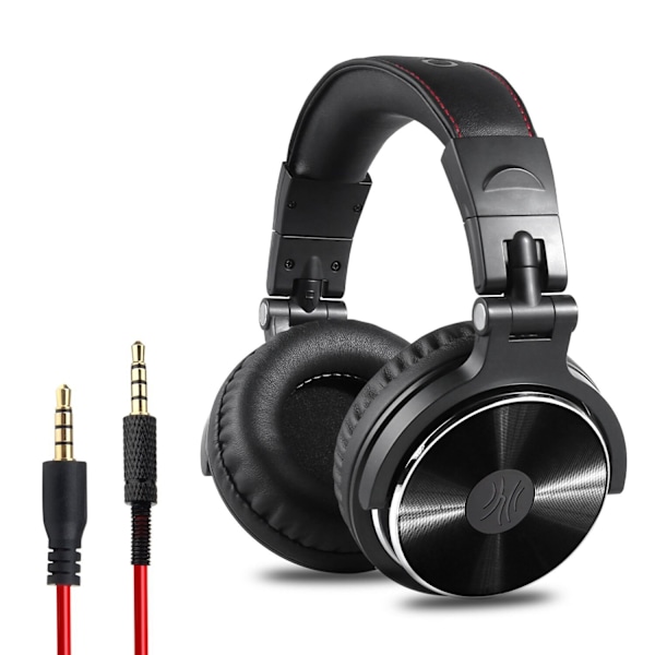Kablet headset med foldbar, letvægtsmikrofon til støjreduktion sort
