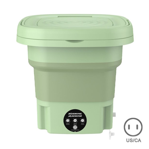 Foldbar Vaskemaskine Undertøj Sokker Vaskemaskine Bærbar Multifunktionel Tøjvasker Grass Green US plug