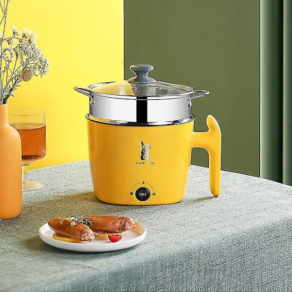 Elektrisk stekpanna 1,8l Hög Kapacitet Multifunktionella Köksapparater Hot Pot Mini Non-stick Mat Nudel Matlagningspanna Ägg Ste Green