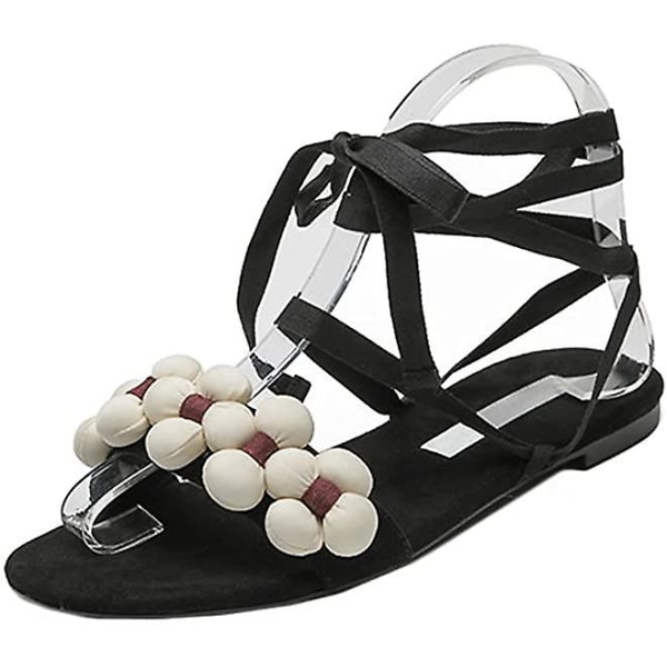 Sandaler for kvinner - nye sommersandaler med åpen tå Black 37