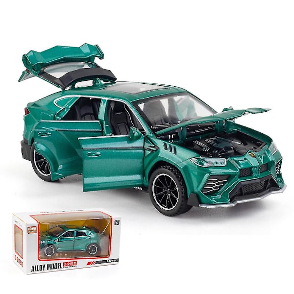 Lamborghini Urus automalli valolla, avattavalla ovella ja musiikillisella simulaatioajoneuvolla Green