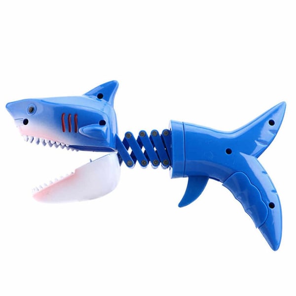 Dinosaurie/Haj Töjbar Fjäderleksak Realistisk Dino Handhållen Manipulator Clip Bite Trick Leksak Present Till Barn Pojkar Blue