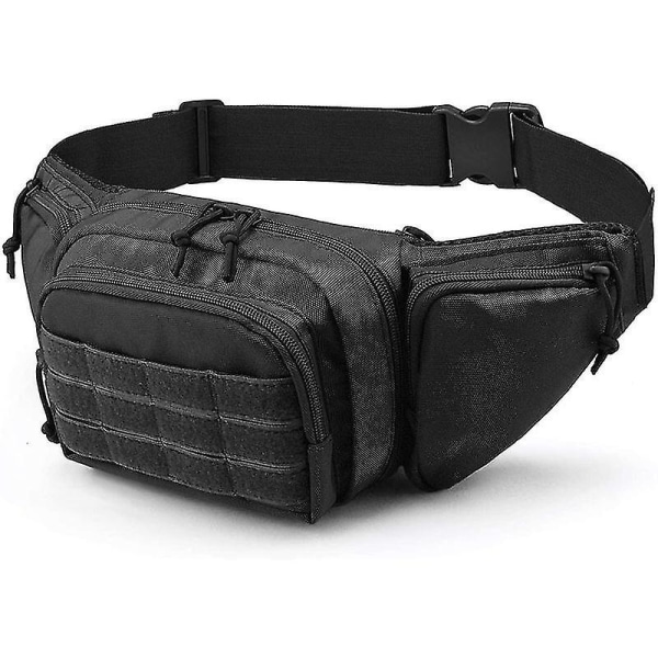 Taktisk Midjeväska för Män Nylon Vandring Telefonväska Utomhussporter Armé Militär Jakt Klättring Camping Bältesväska Med Spänne black