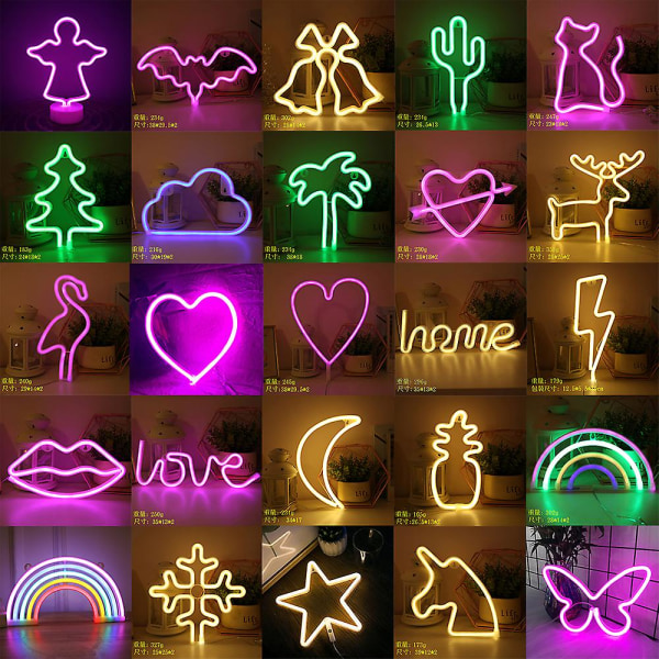 LED Neonvalo Seinätaidekyltti Makuuhuoneen Sisustus Riippuva Yölamppu Koti Juhlat Loman Sisustus Joululahja Heart 2