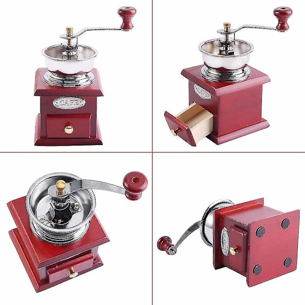 Retro Design Kaffekvern Kaffebønne Håndkvern Tre Delikat Kaffekverner