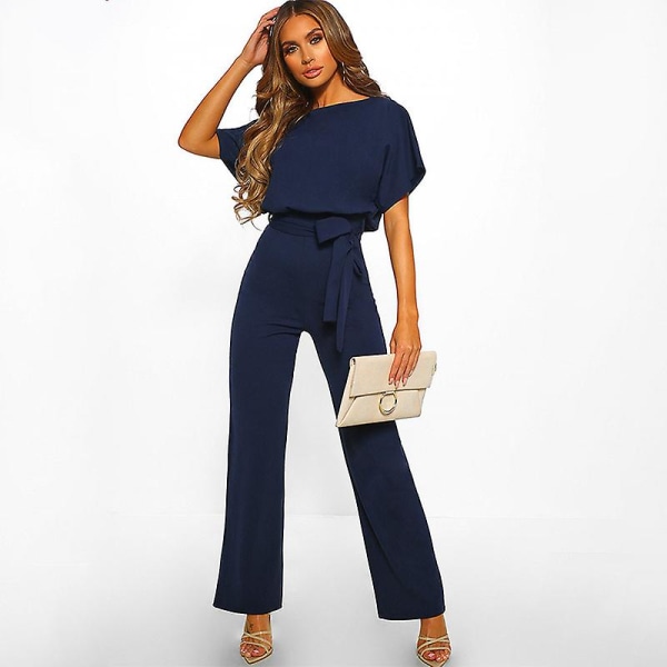Dame Jumpsuit Casual Vide Ben Dame Aftenfest Lang Playsuit Navy Blue L