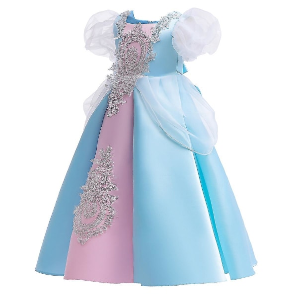 Retro Barnklänning Flickklänning Puffärm Prinsessklänning 110