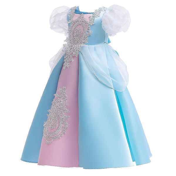Retro Lasten Mekko Tyttöjen Mekko Puhvihihainen Prinsessamekko 160