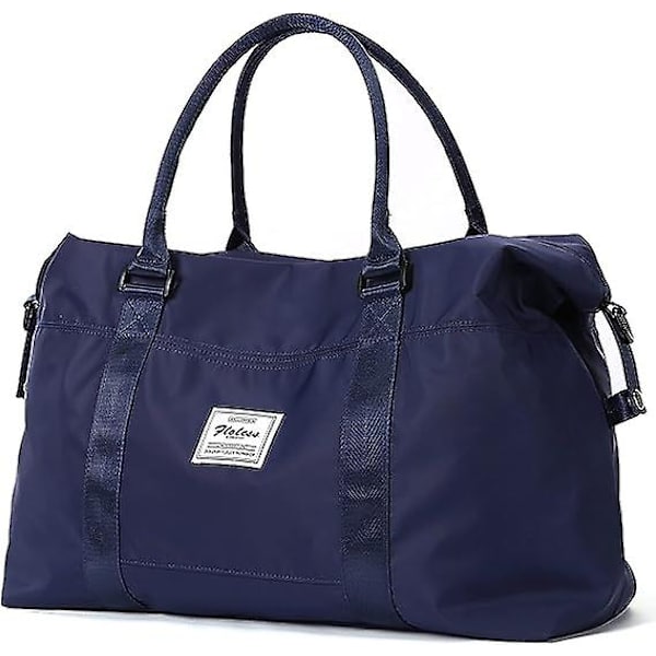 Resväska i nylon, sportväska, gymväska, axelväska för weekendresor, övernattningsväska för kvinnor Dark Blue small