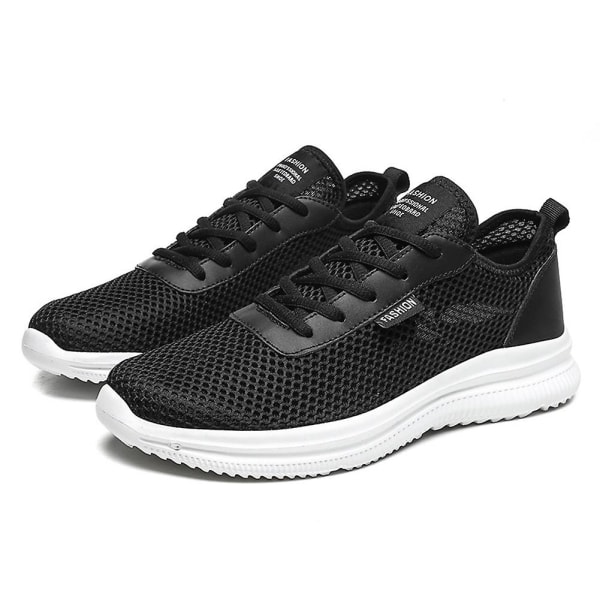 Herre Mesh Stoff Joggesko Lett Komfortable Løpesko For Fotturer Black Or White 47