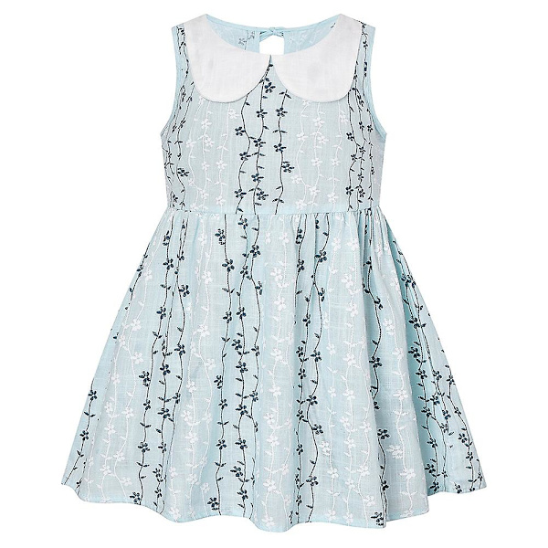 Sommar Småbarn Baby Flickor Prinsessa Ärmlös Blommig Klänning Semester A-linje Klänningar Light Blue - Floral Print 4-5 Years