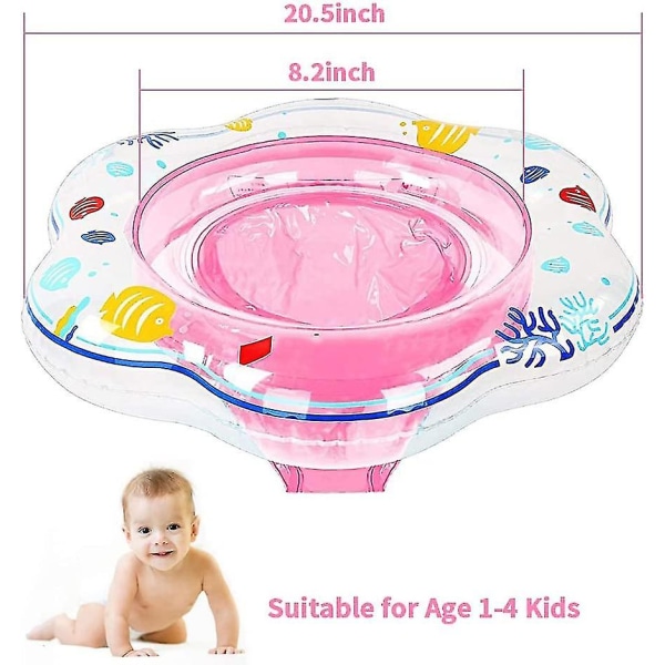 Baby Badring, Baby Badring med Säkerhetssäte Uppblåsbara Baby Pool Flytleksaker, Simtränarleksaker för Barn från 6-36 Månader