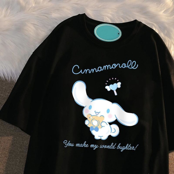 Fashion Kawaii Sanrios Kortärmad Söt Mjuk Cinnamoroll Cartoon Anime Vild Tryck Kortärmad Plyschleksaker För Flickor Gåvor S 13