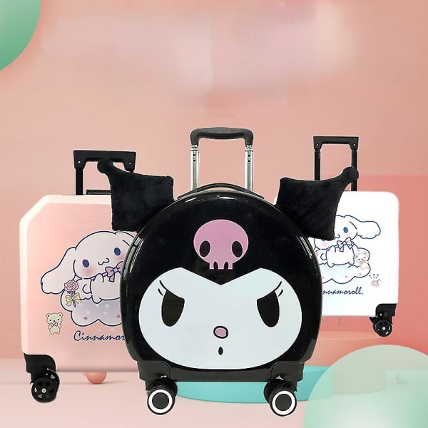 Den nya klätterlådan tecknad liten monster universell hjulvagn låda är en söt resväska för barn och vuxna. Pink 20 inches