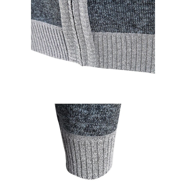 Efterår Vinter Varm Cardigan Mænd Fleece Lynlås Sweatere Jakker Herre Slim Fit Strikket Sweaterfrakke Tyk Cardigan Sweater Frakke Mænd Picture Color1 M