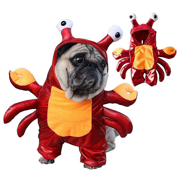 Halloween Jul Party Hund Katt Krabba Kostymer, Rolig Husdjur Cosplay Kostym Maskeradkläder M