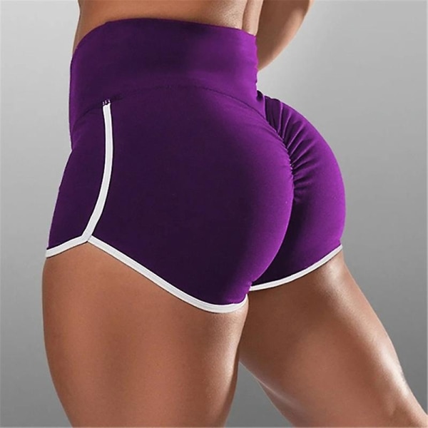 Träningsshorts för Kvinnor Hög Midja Butt Lifting Texturerade Booty Byxor För Yoga Gray S