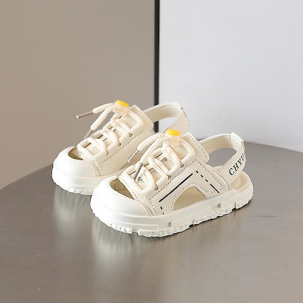 Storlek 22-31 Sommar Babysandaler Tåskydd Pojkar Strandskor Barn Flickor Sport Sandaler Mjuk Sula Småbarnsskor Sandalias 1-6 år Beige 25insole 15.5cm