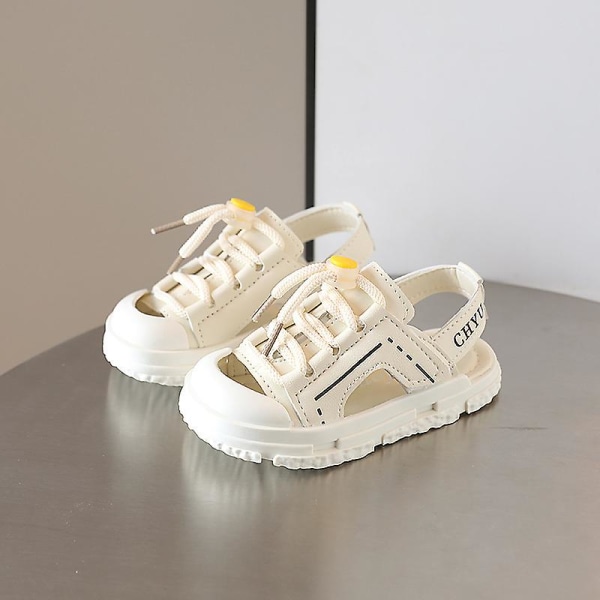 Storlek 22-31 Sommar Babysandaler Tåskydd Pojkar Strandskor Barn Flickor Sport Sandaler Mjuk Sula Småbarnsskor Sandalias 1-6 år Beige 26insole 16cm