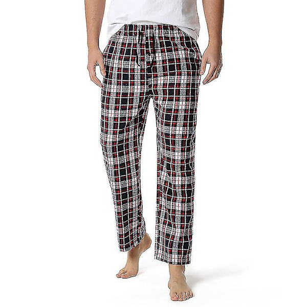 Miesten puuvillaiset kudotut pyjamahousut, ruudulliset kevyet olohousut COLOR 4 S