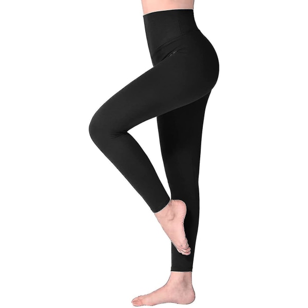 Högmidjade leggings för kvinnor, mjuka, ogenomskinliga, med magkontroll, stretchiga byxor L