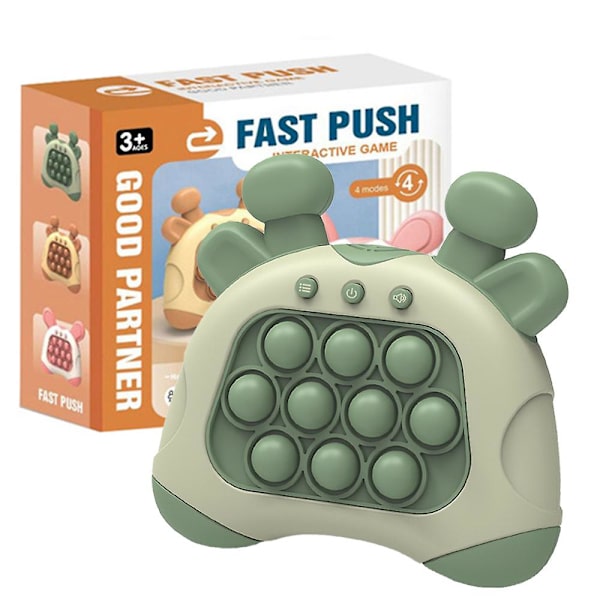 Snabb Tryck Bubbel Spel Leksak Med Ljus, Barn Vuxna Ångestlindring Handhållen Elektronisk Leksak, Roligt Multiplayer Party Familjespel Green
