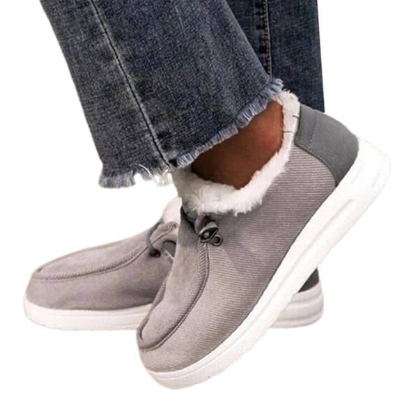 Varma vinterskor Mode Förtjockning Vardagliga vinterskor för vandring Trekking Promenader Nya Gray 36