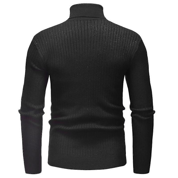Hög rullande polotröja i stickat för män Black XL