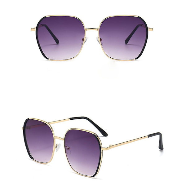 Personlige Firkantede Solbriller Anti UV Holdbare Skridsikre Solbriller Til Street Shooting Modeartikler L Black Frame Double G
