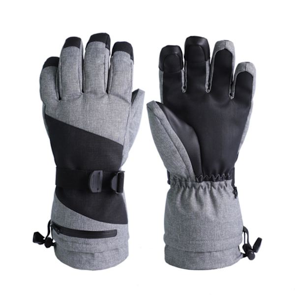 Unisex Cykelhandskar Touch Screen Fleece Termiska Skidhandskar Vindtäta Utomhus Handskar Grey XL