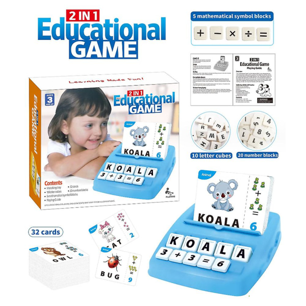 2 i 1 Bokstav Siffra Matchande Spel Matematik Räkning Alfabetet Ord Stavning Erkännande Barn Pedagogisk Leksak