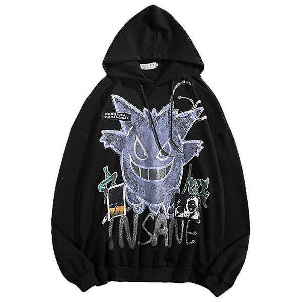 Kevät Syksy Paholais Huppari Miehet Naiset Muoti Rento Löysä Pusero Hip Hop Katumuoti Collegepaita Miesten Topit black XXXL