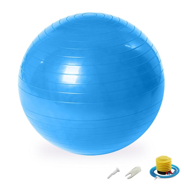 Fitness Yoga Ball - Sprängtålig och halkfri gym kvalitetsbalansboll för fitness, förlossning och träning blue