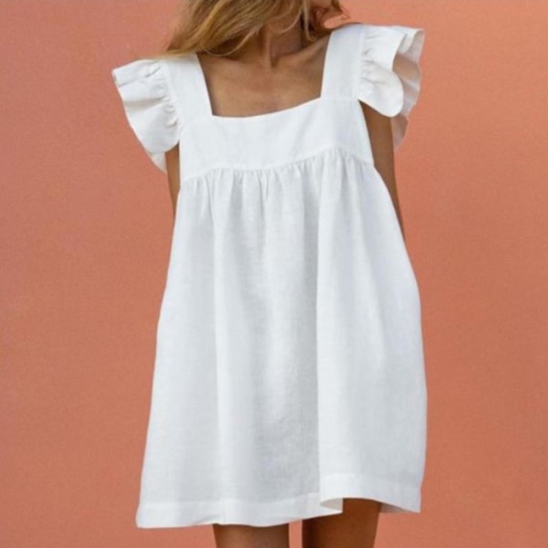Eleganta sommarklänningar för damer med mjuk känsla Premiummaterial för hemmakontorets outfit White M