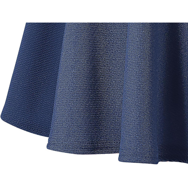 Dam Basic Mångsidig Stretchig Utsvängd Casual Mini Skaterkjol Navy Blue M