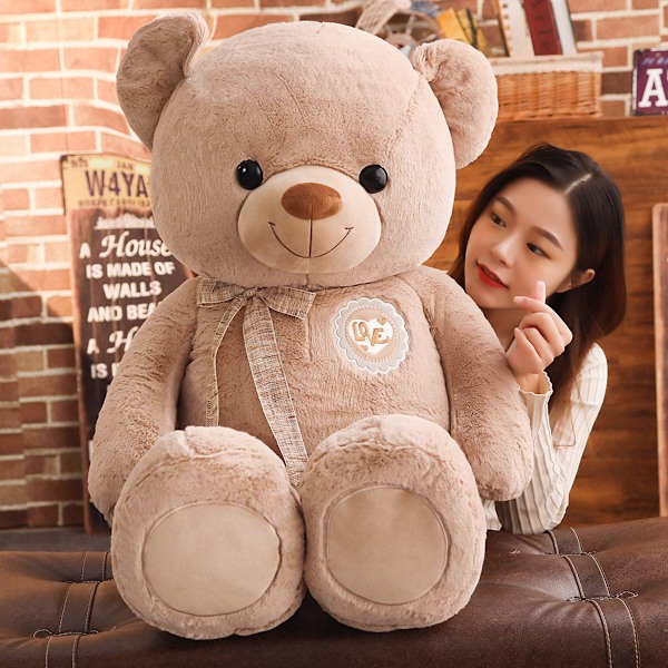 Mjukisdjur teddybjörn krambjörn docka leende björn docka Light brown 100cm