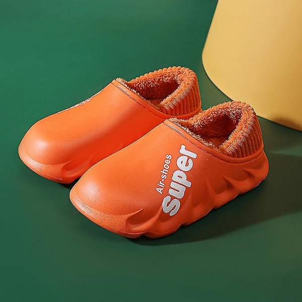 Snötofflor Vinter Varma Slip On Plyschskor Vattentäta Anti Slip Low Top Flat Shoes Orange 42-43(Suitable for41-42)