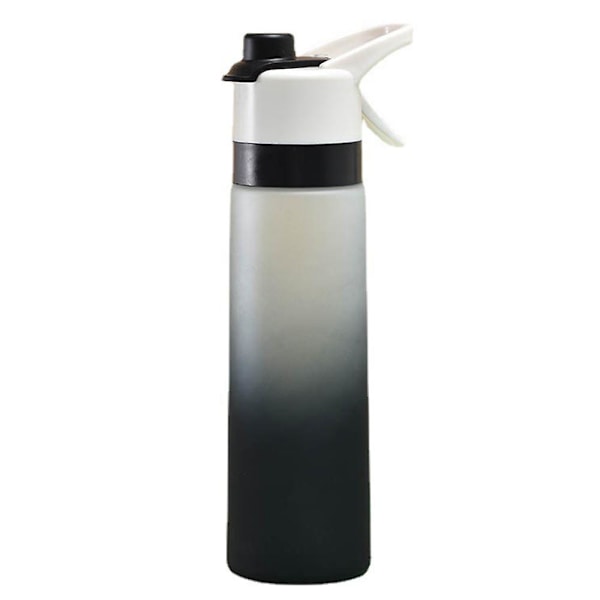 700 ml Spray Vandflaske Bærbar Gradient Frosted Flaske Udendørs Sports Drikkekop Black