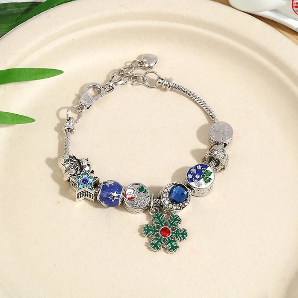 Jule Charm Armbånd Julemand Perlearmbånd Legering Reb Kæde Dame Smykker Style 3 20cm