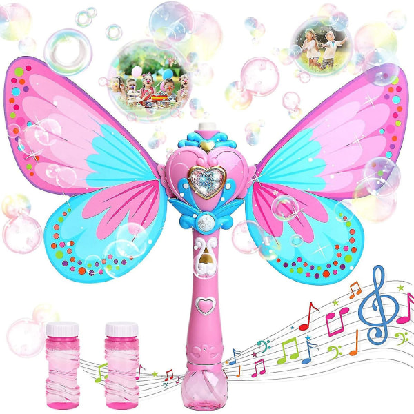 Fairy Magic Bubble Wand Automatisk Bubble Machine Ljus Musik Elektrisk Bubble Blowing Girl Toy 01 Style B